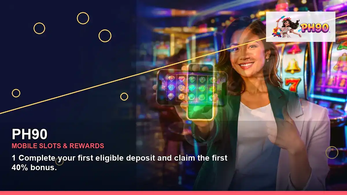 PH90 right-framed VIP casino rewards highlighting mobile-friendly casino play