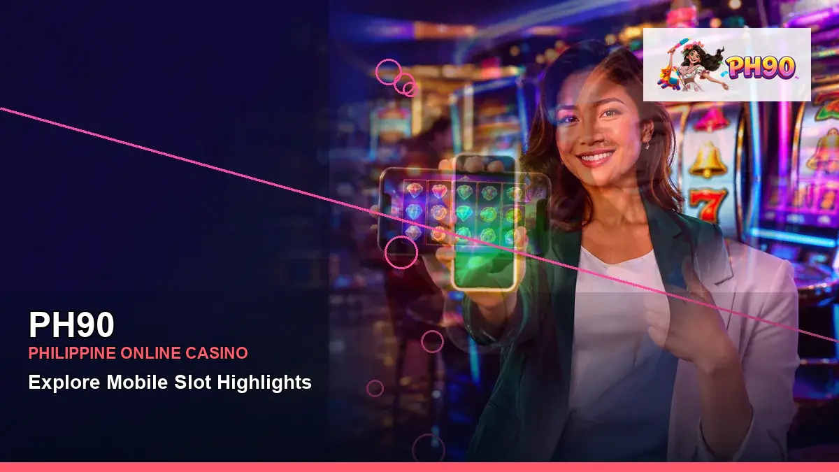 PH90 party online slot games featuring an adult Filipina casino host with a right-framed composition — view 2