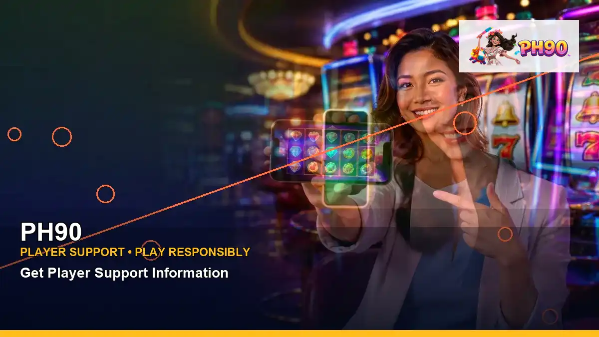 PH90 reels casino bonus games featuring an adult Filipina casino host with a wide-action composition