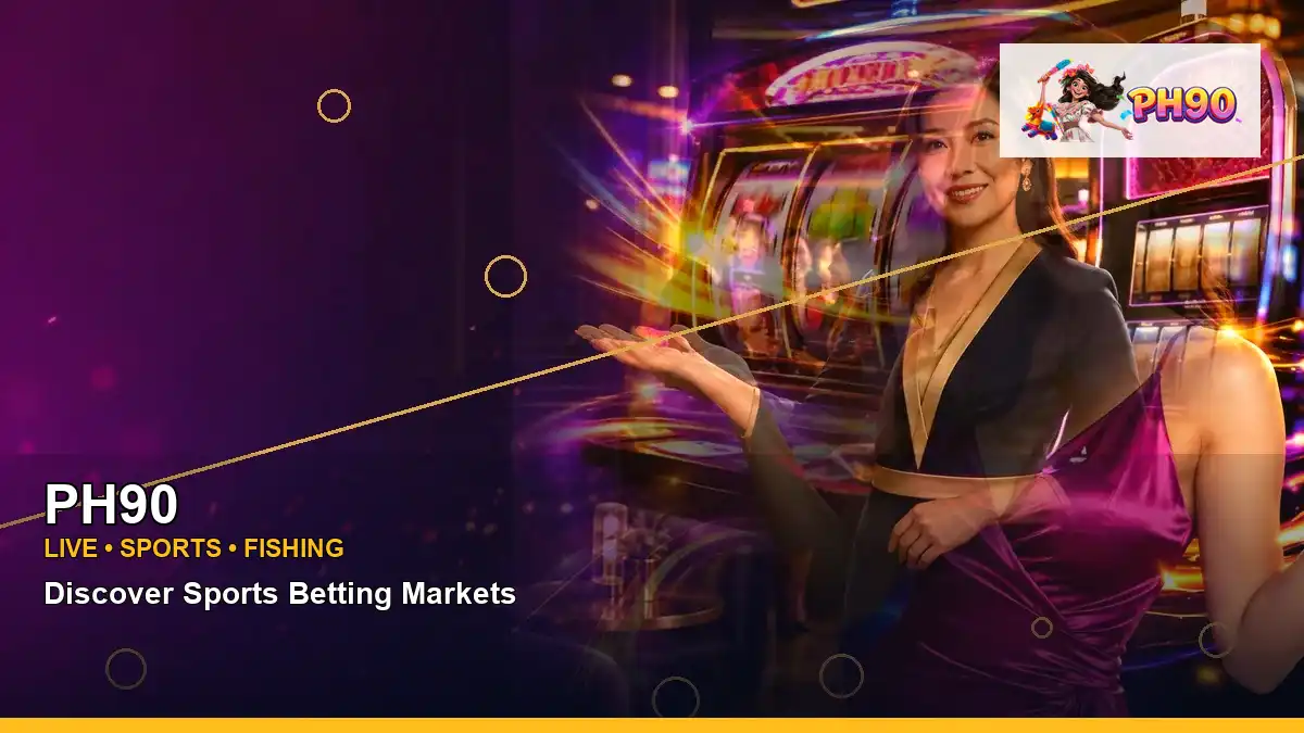 PH90 lounge VIP casino rewards featuring an adult Filipina casino host with a right-framed composition