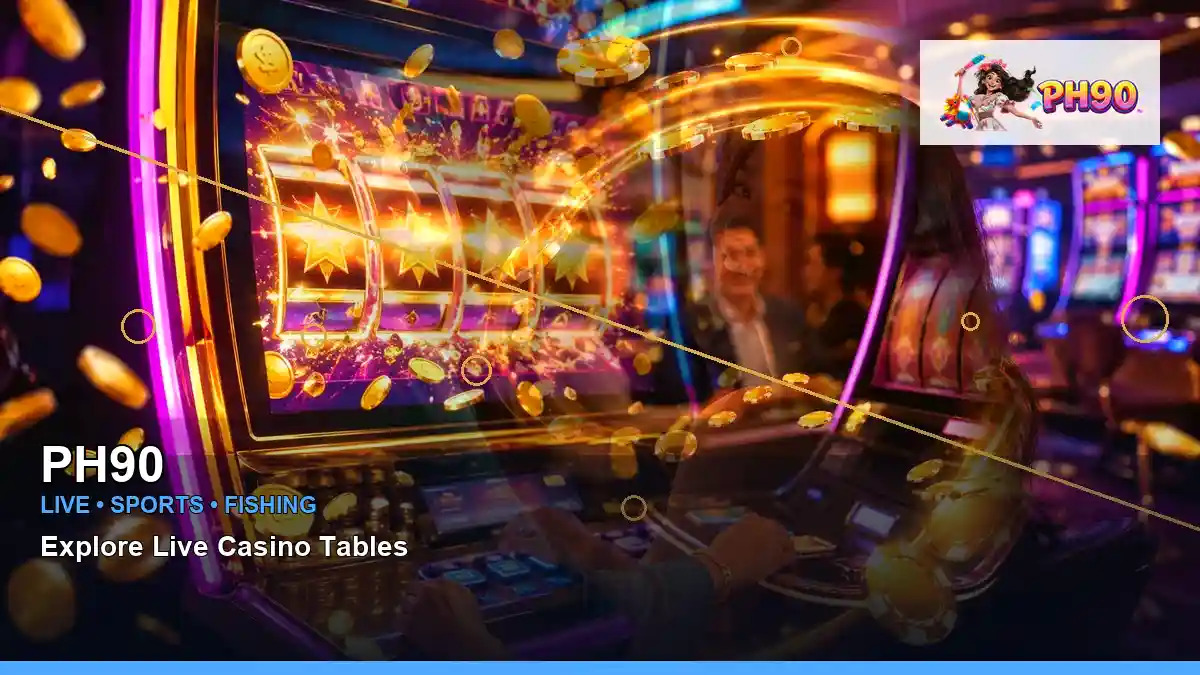 PH90 high-energy lounge VIP casino rewards in a layered collage layout for Philippine players